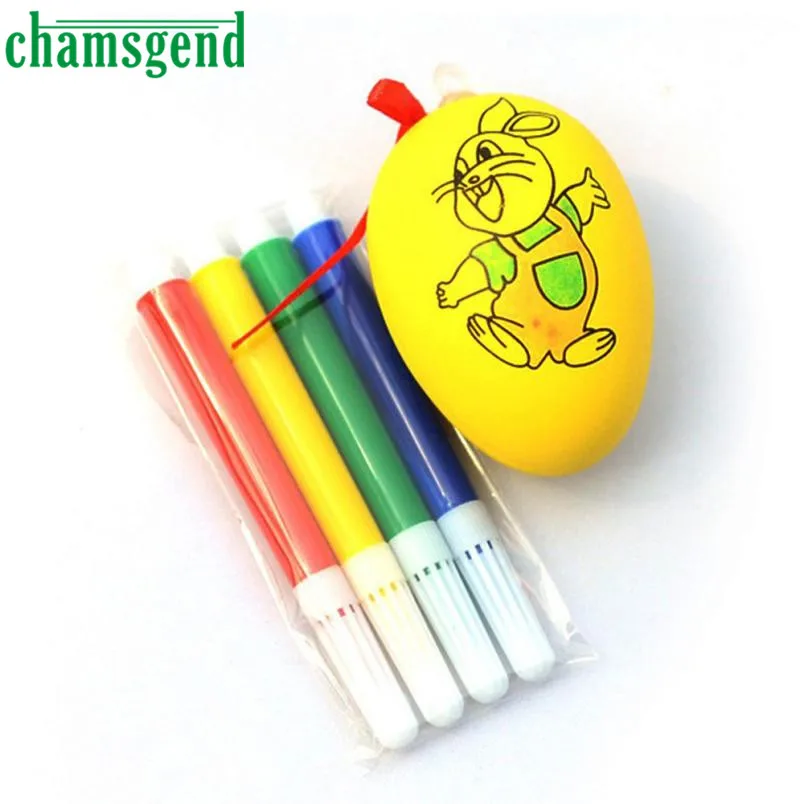 Chamsgend Water Color Pen Egg Kids DIY Painting Color Egg Toy Easter Egg Education Toys safe
