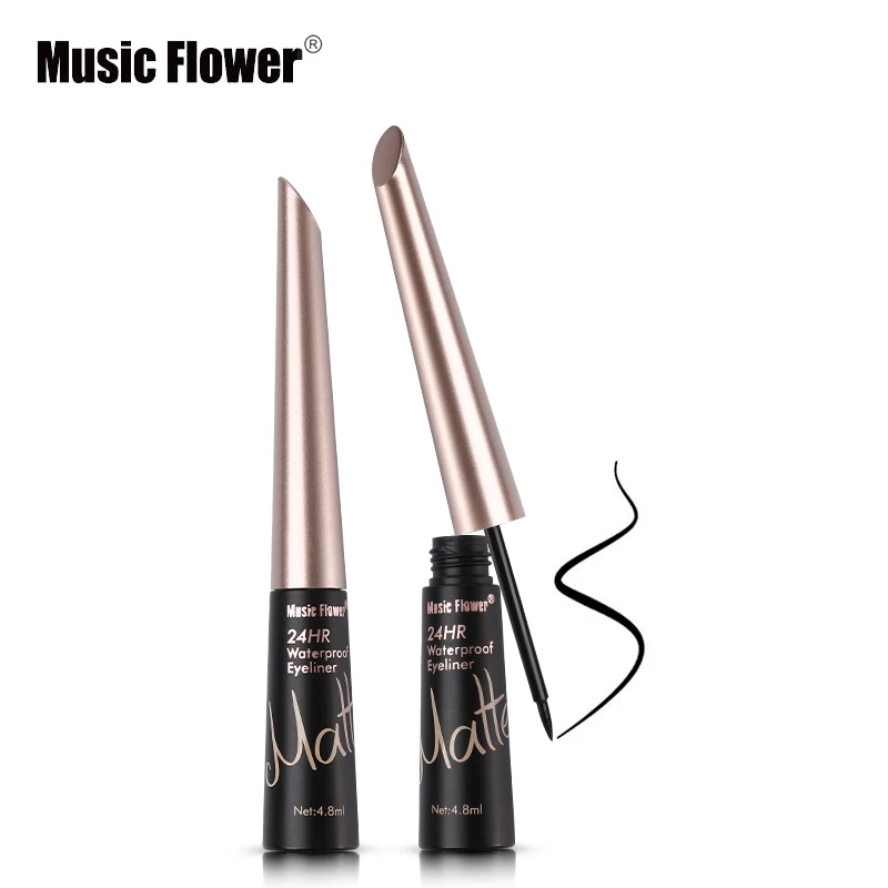 Music Flower бренд Водонепроницаемый Liqiud карандаш-подводка для глаз 24 часа в сутки Стойкий матовый карандаш-подводка для глаз марка Черный Век, быстро сохнет, макияж