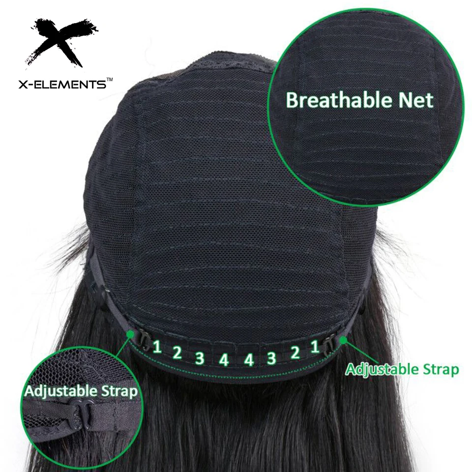 Brazilian Straight Lace Wig Remy Hair 150% Density Lace Front Human Hair Wigs With Baby Hair 4x4 Lace Closure Wig X-Element Hair (16)