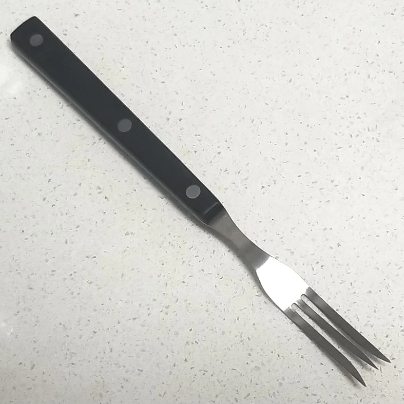 Miu Франция Sharp 12-дюймовый бабушка вилка, вилка из нержавеющей стали 3 контакт с деревянной ручкой мясо Пособия по кулинарии посуда на протяжении всей