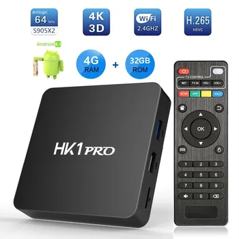 

5pcs/lot dhl free HK1 PRO Android 8.1 TV Box 4G/32G 64G Amlogic S905X2 Quad Core USB 3.0 WiFi 4K HD Smart Set Top Box