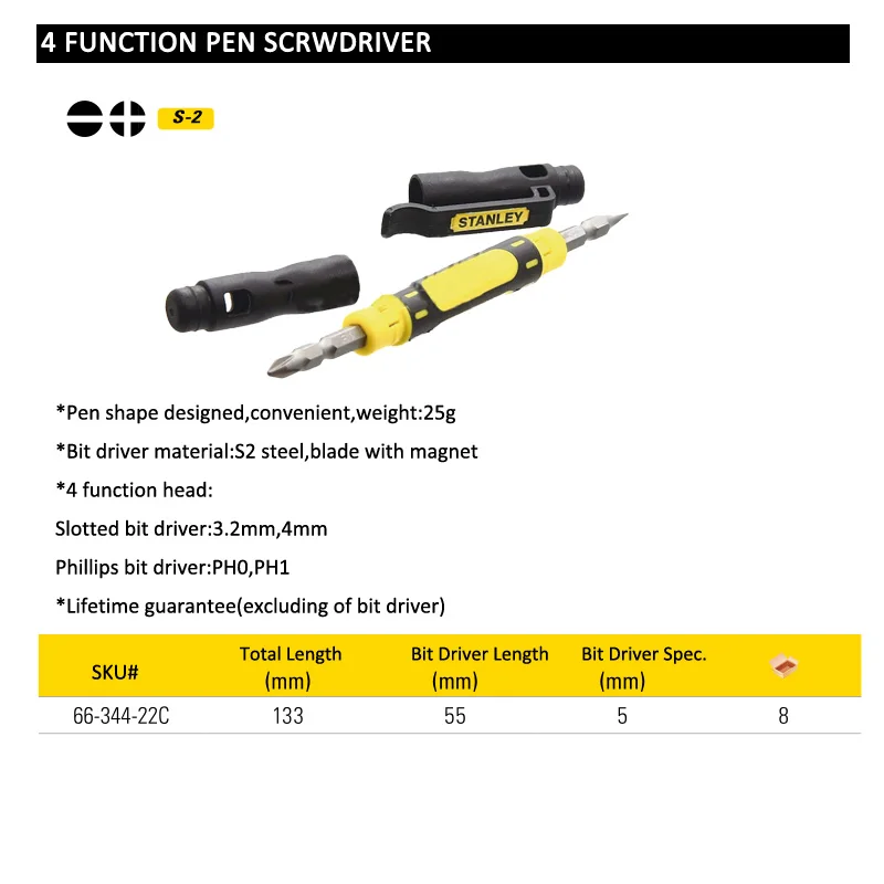 66-344-22C 4 function pen screwdriver 25g size