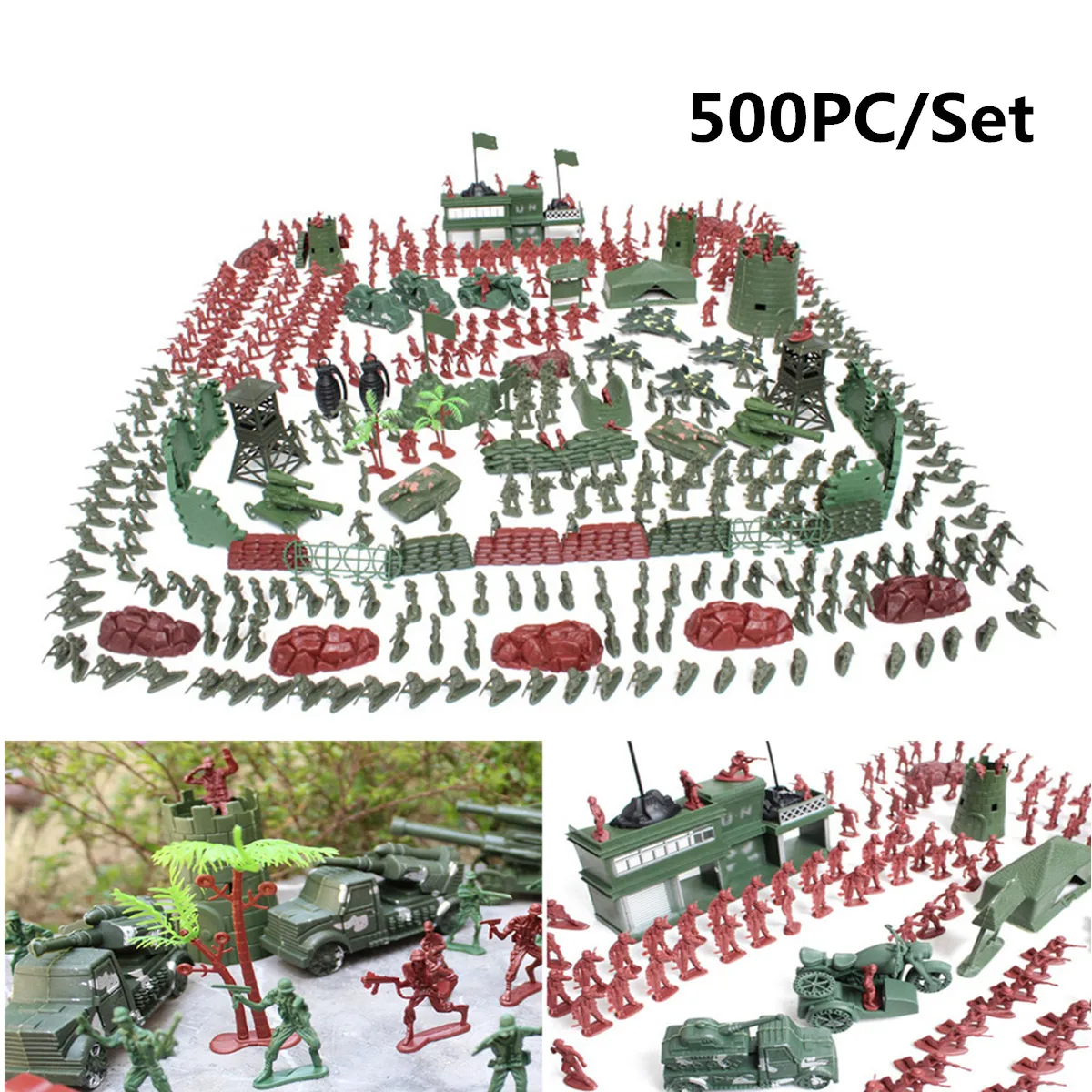 Preise 500 teile satz Military Spielzeug Kit Armee Männer 4cm Figuren Zubehör Spielset Spielzeug Decor Geschenk Für Kinder Jungen
