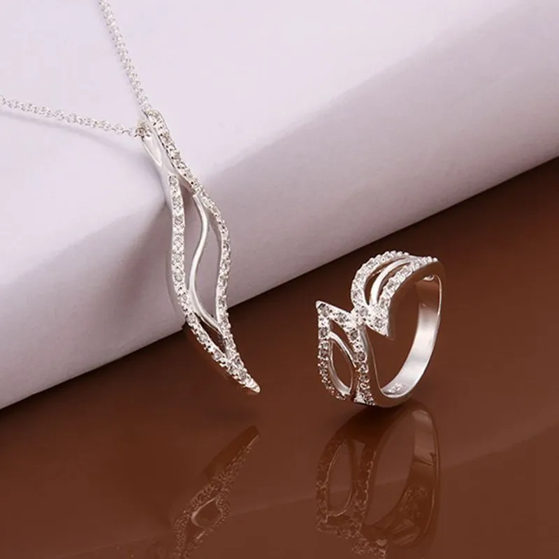 Silver plated jewelry sets, sterling silver jewelry jewelry set /AZMGXBAW N410 Ring297 8jewelry