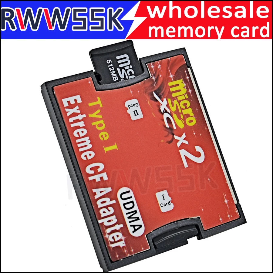Адаптер Micro SD SDHC SDXC TF в CF с двумя слотами адаптер MicroSD Extreme Compact Flash Type I конвертер для