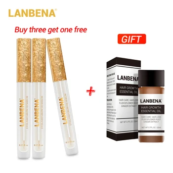 

Buy 3 get 1 gift LANBENA Growth Eyelash Serum 7 Day Eyelash Enhancer 3 pcs. + fast powerful hair growth essence essential oils 2