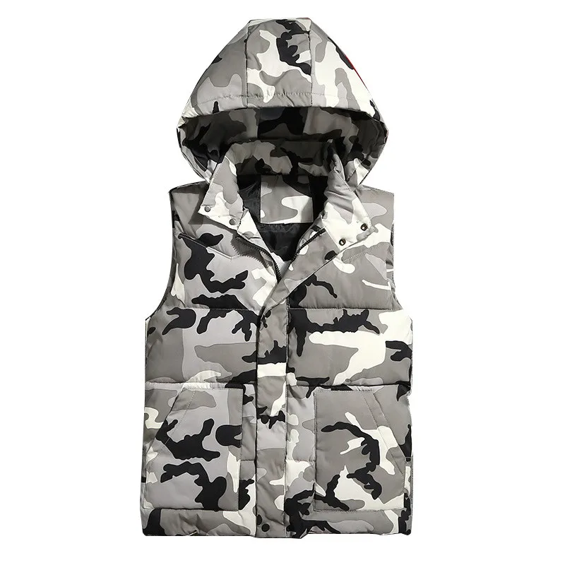 

MORUANCLE Men Camouflage Warm Vests Fleece Lined Thick Thermal Waistcoat With Detachable Hood Sleeveless Jackets Plus Size M-8XL