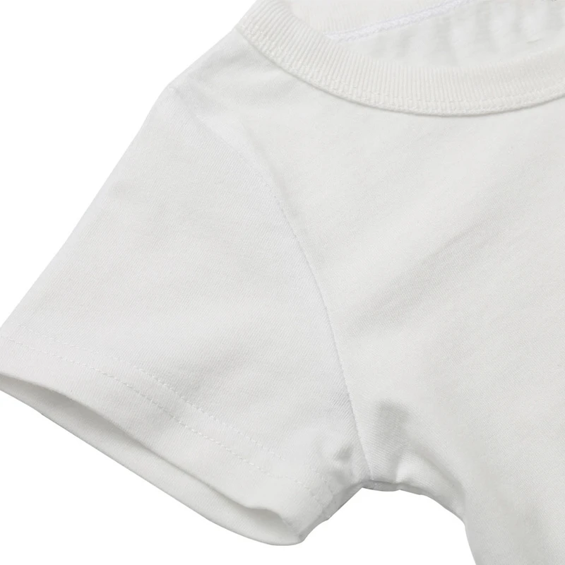 Коллекция года, летняя детская одежда белая хлопковая Футболка с круглым вырезом и короткими рукавами для мальчиков и девочек