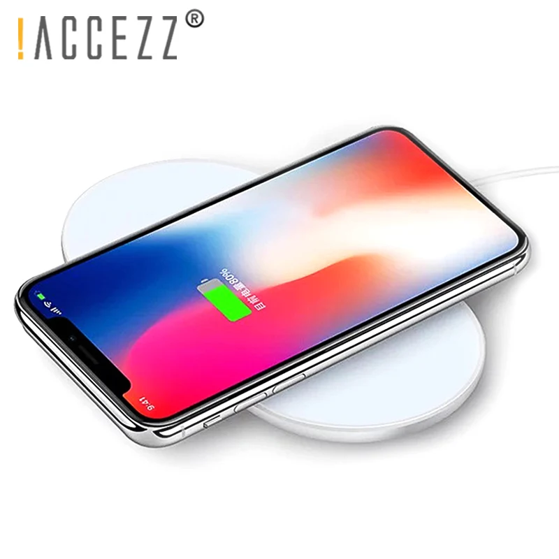 

!ACCEZZ Qi Wireless Charger For iPhone X XS XR 8 Plus 5W Fast Charging For Samsung S8 Plus S7 Nexus5 Lumia USB Phone Charge Pad