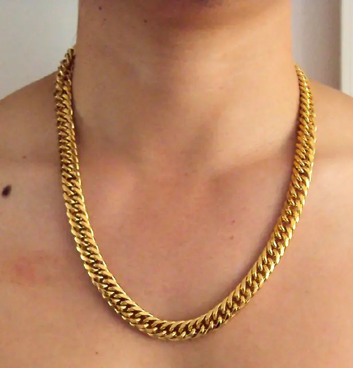 MENS HEAVY YELLOW GOLD GF CUBAN LINK 