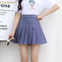 Летние юбки женские большие размеры модные с высокой талией плиссированные женские мини-юбки Повседневная тонкая короткая юбка в складку мая