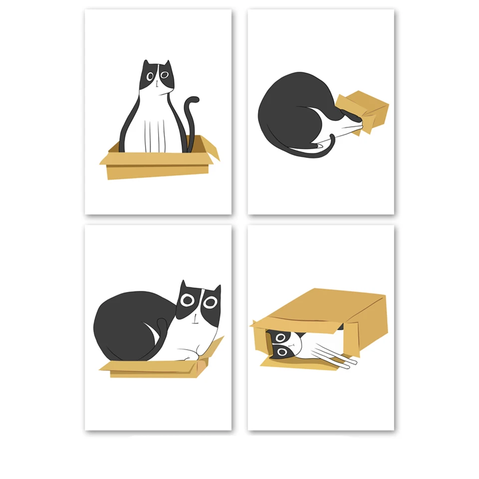 Cartoon-Cat-Box-Nordic-Poster-Wall-Art-Canvas-Painting-Posters-And-Prints-Pop-Art-Animals-Wall (1)