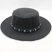 Новая мода Fedora женщин плоский Топ котелок из шерсти шляпа Дамы Красная церковная шляпа Дамы фетровая шляпа Федора для женщины Трилби шляпа игрока