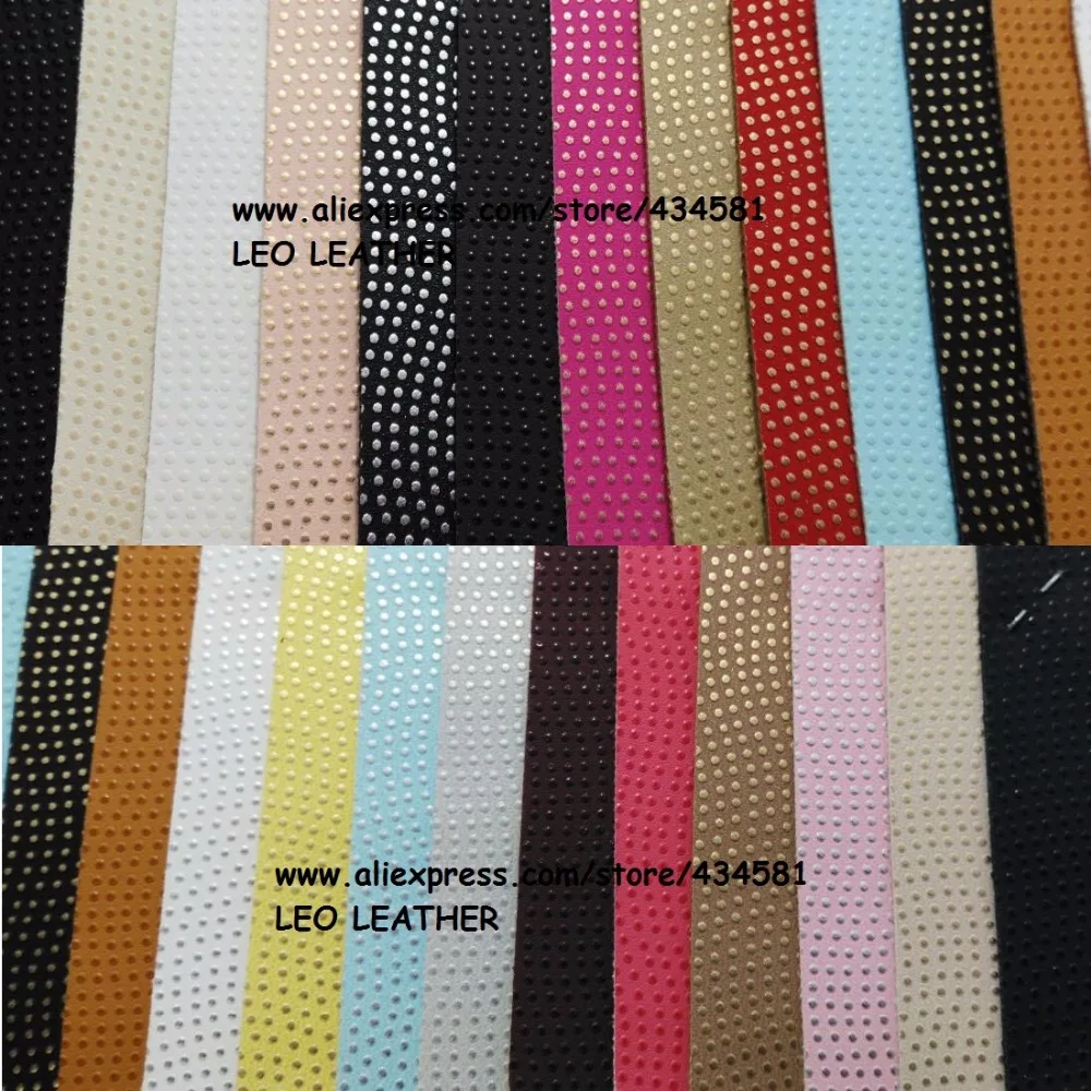 Buy Leather Fabric Embossed Gold Dots PU Leather Soft Faxu Leather Fabric for