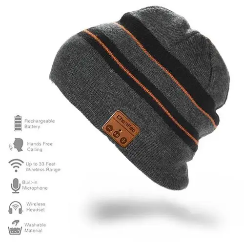 Bluetooth шляпа мода беспроводной Bluetooth CHENFEC шапка с стереонаушники гарнитуры наушники Колонки микрофон лучшие подарки - Цвет: CF-hat-blackgray