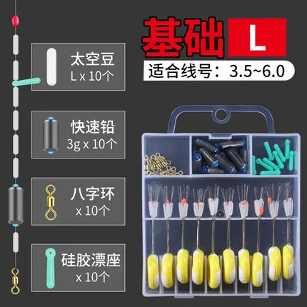 1 набор, набор инструментов для рыбной ловли, силиконовые космические бобы, коробка для рыболовных снастей, маленькие аксессуары, поплавок для рыбы, быстросвинцовые разъемы, рыболовное снаряжение - Цвет: 3