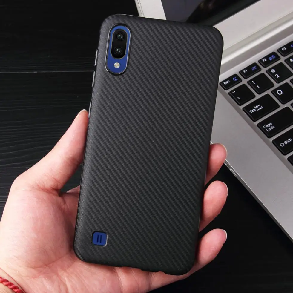 For Samsung Galaxy M10 M20 Case Slim Carbon Fiber Texture TPU Silicone Shell Soft Flexible Protective Back Cover |