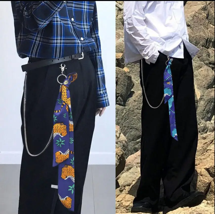 Metal handkerchief Wallet Belt Chain Rock Punk Trousers Hipster Pant