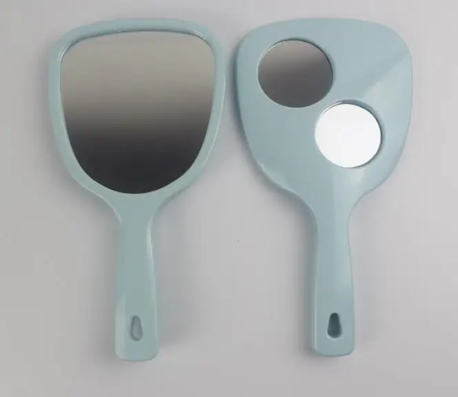 1 шт. милые пластиковые винтажные ручные зеркала для макияжа косметическое зеркало прямоугольной формы с ручкой для подарков