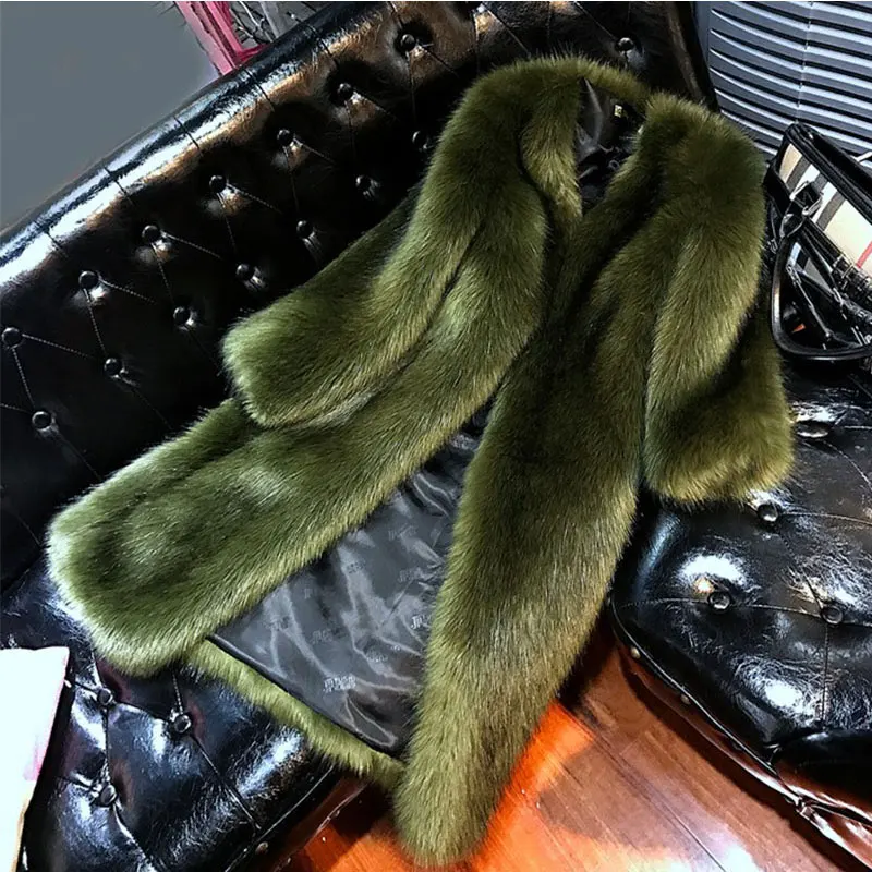 green Faux 048 Beige Automne Fourrure Nouveau Manches Chaud Femmes Haute Couture point Manteau Survêtement 9 De Veste 2018 Parkas dark Hiver Grey Gray white black light RfpOqxwxT