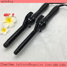 450 F бигуди отрицательных ионов для завивки волос Быстрый пик температура черный 25mm19mm 100-240 В