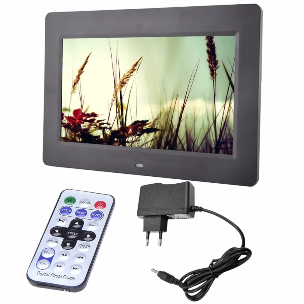 

HD LCD Digital Photo Frame Alarm Video Players + Remote Alarm Clocks MP3 MP4 Movie Player Digital Photo Frame US Plug