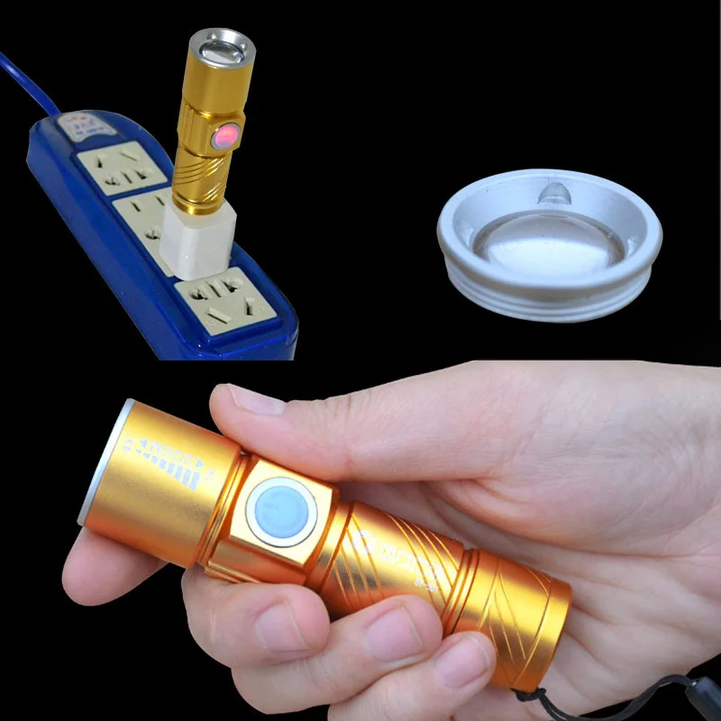2000 лм Q5 светодиодный водонепроницаемый тактический USB фонарь с масштабированием
