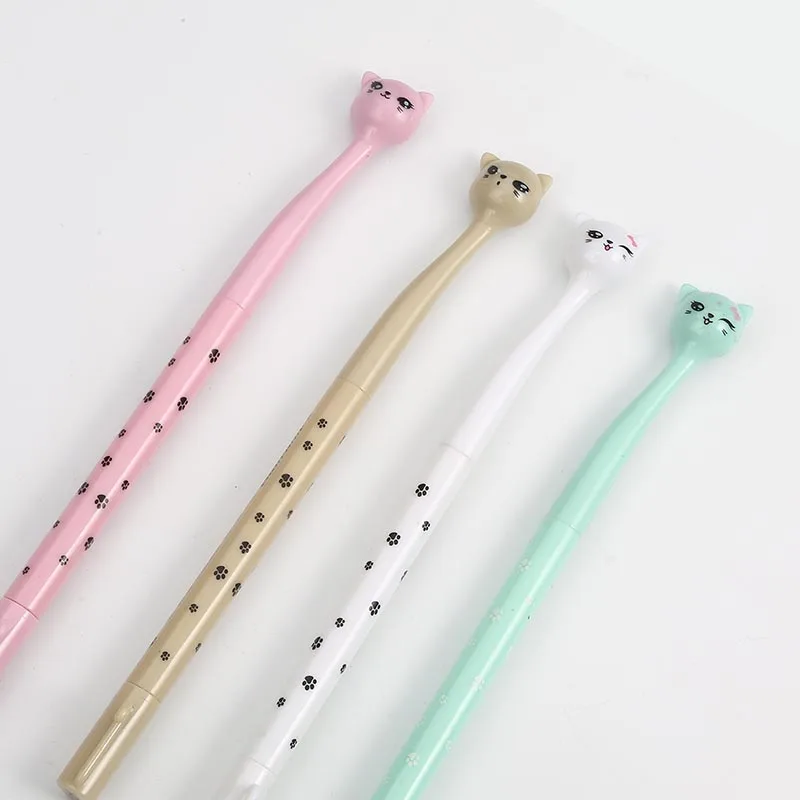 

40 Pcs / Pack 0.5mm Cute Candy Color Bow Cat Gel Ink Pen Maker Pen School Office Supply Escolar Papelaria