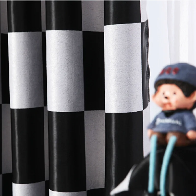 Black white case more high-grade study bedroom double jacquard cloth contemporary and contracted custom shading cloth curtain Black white case more high-grade study bedroom double jacquard cloth contemporary and contracted custom shading cloth curtain