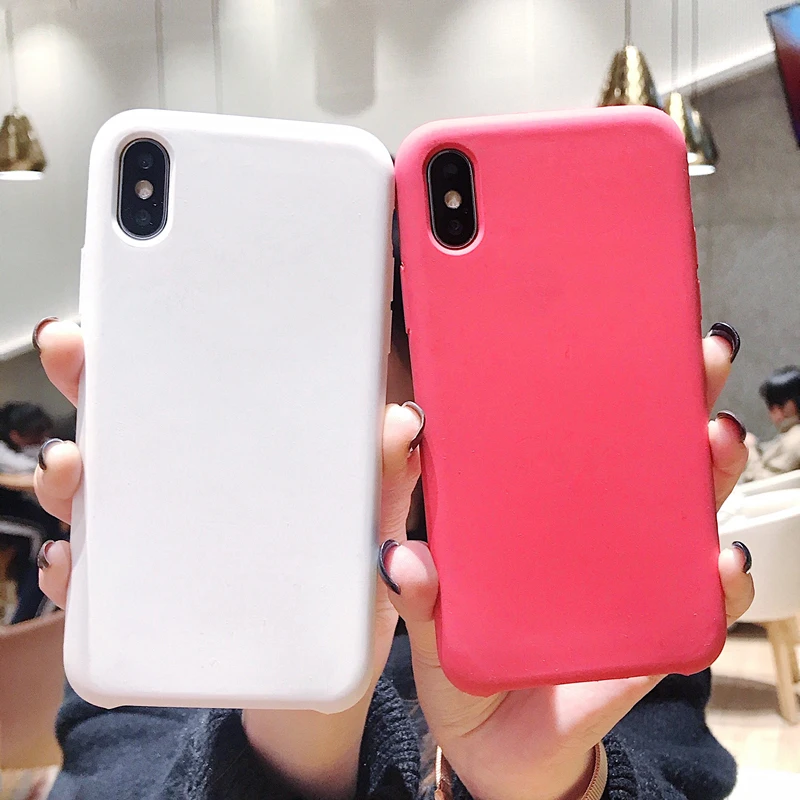 

Soft TPU Silicone Case For iPhone XS Max Luxury Liquid Silicone Covers For iPhone X XR 7 8 Plus 6 6S Plus XS Marcon Color Covers