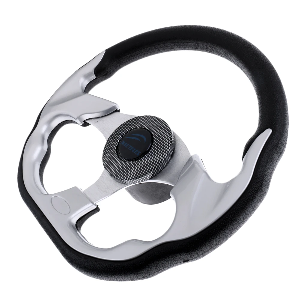 Premium Aluminum Alloy Marine Boat Steering Wheel 310mm 3/4 inch Key Way Tapered with Center Cap