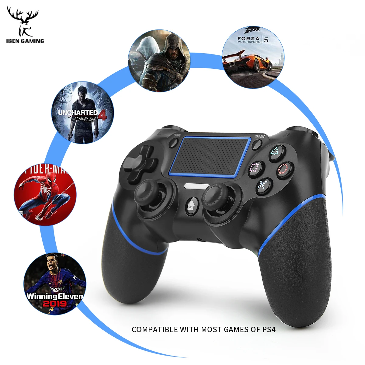 Беспроводной игровой Bluetooth Контроллер iBen геймпад для PS4/ПК джойстик PlayStation 4