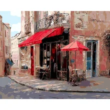 DIY Ручная роспись маслом небольшой бар цифровая картина маслом Цифры Картины маслом китайские Скручивающиеся Картины домашний декор