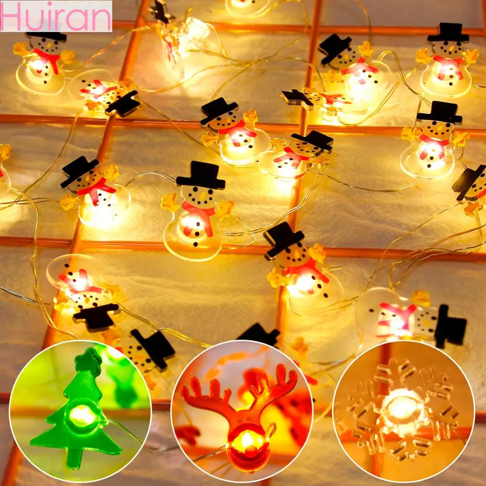 

Snowman Elk Snowflakes LED Garland Holiday String Light Christmas Decorations For Home New Year Decoration Christmas Party Decor