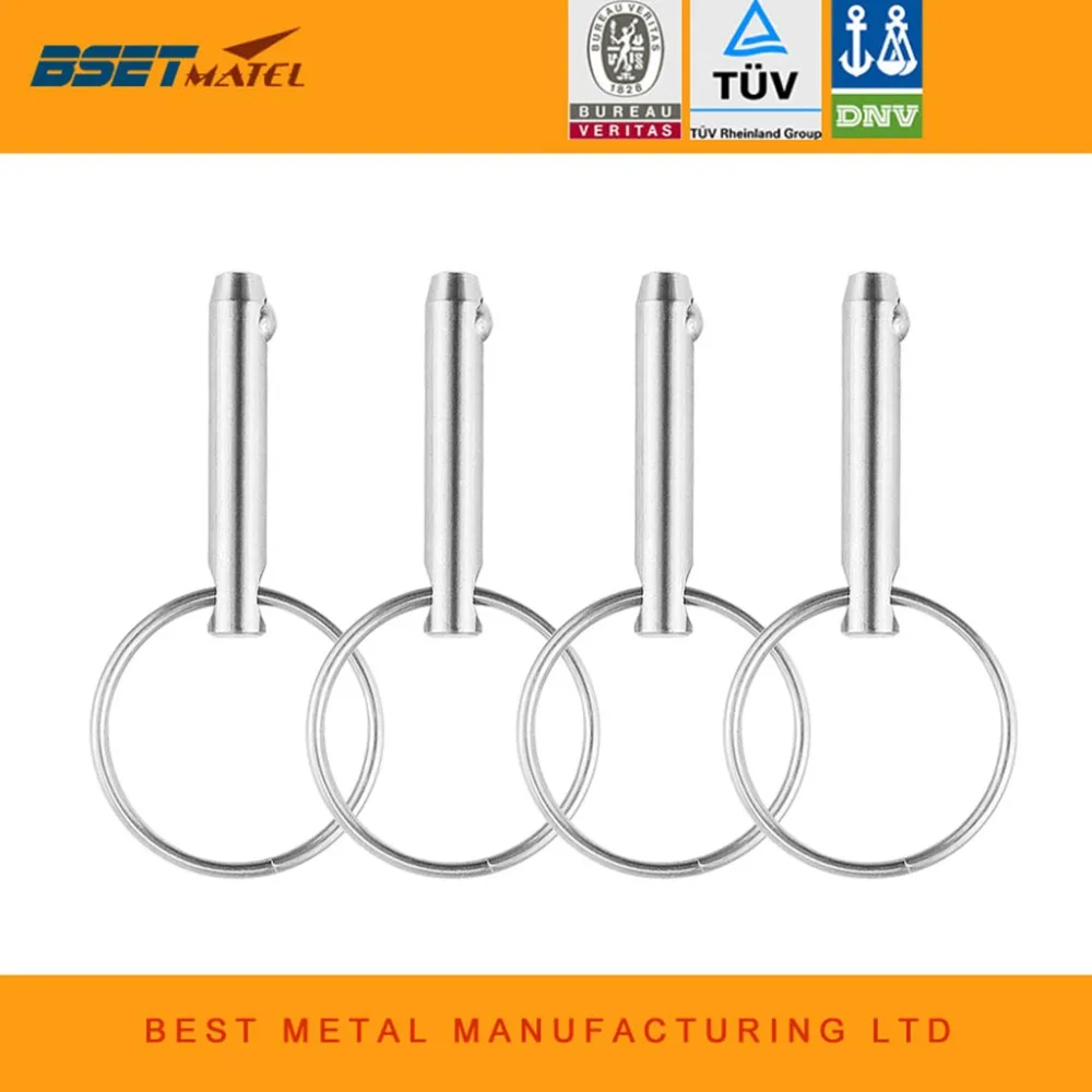 

4PCS 6.3*76mm BSET MATEL Marine Grade 1/4 inch Quick Release Ball Pin for Boat Bimini Top Deck Hinge Marine Stainless Steel 316