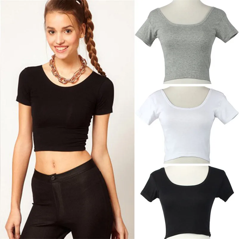 t-shirt femme manche courte short clothing length O enck solid woman t-shirts blouse daily casual dropshipping 50AT812