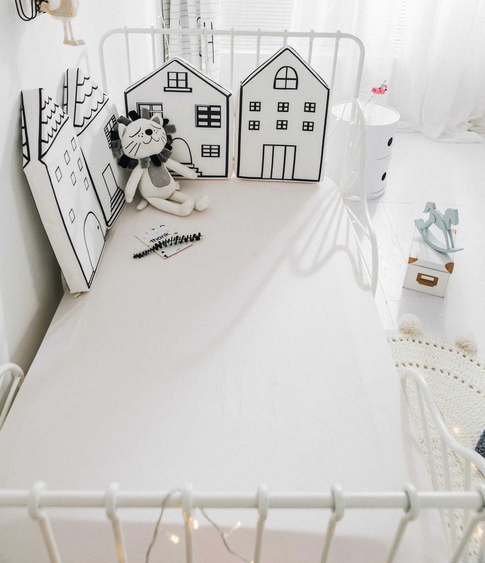 4 шт. кровать для новорожденных бампер маленький дом мультяшный чехол бортики для кроватки детские игрушки Детская Кроватка Забор детские постельные принадлежности