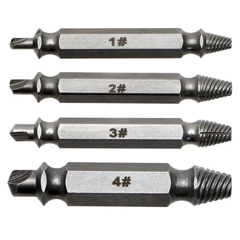 

4Pcs/set Drill Bit Set Screw Extractor Set Convenience Practical Tools Broken Bolt Remover Easy to use Damaged Screw Extractor