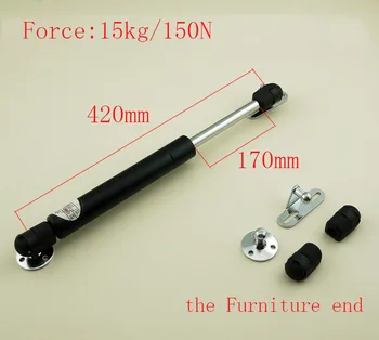 

Free shipping 420mm central distance, 170 mm stroke, pneumatic Auto Gas Spring, Lift Prop Gas Spring Damper the Furniture end