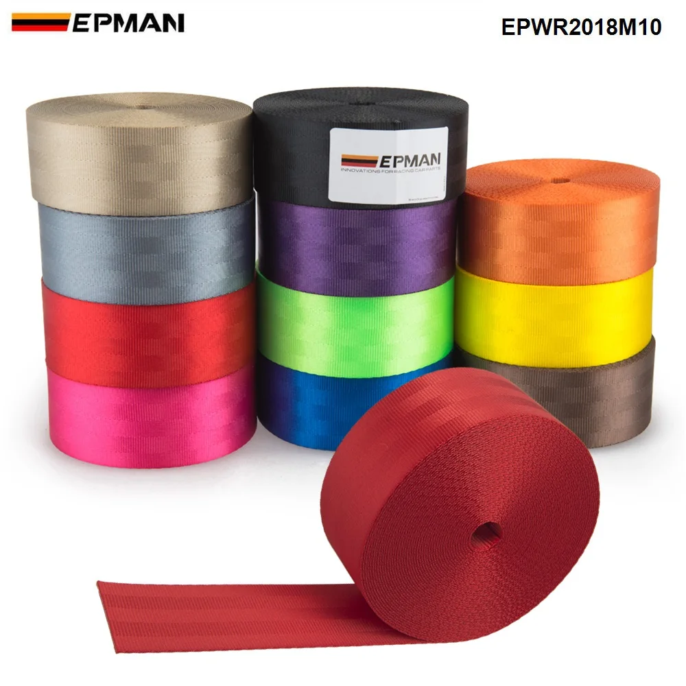 EPMAN Universal L:10M Seat Belt Clip  Fasteners Buckle Stop Buttons For Peugot Focus VW Audi BMW EPWR2018M10