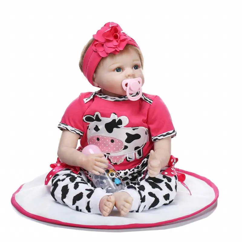 Reborn Baby Doll 22 дюймов 55 см мягкие силиконовые Boneca Reborn Menina дети играть дома игрушечные лошадки