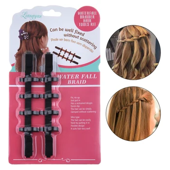 

2 Pcs Waterfall Braid Creator Plastic Women Styling Tools Black Hair Braid Maker Styling Tool Hair Accessories