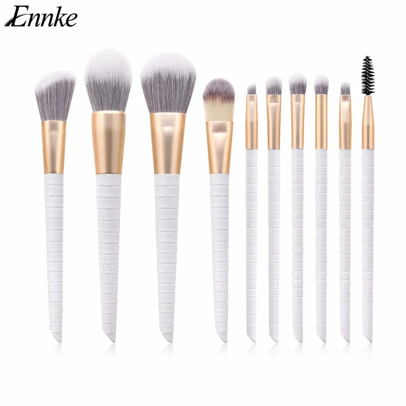 ENNKE 10pcs makeup brushes Set Eye Shadow Blending Eyeliner Eyelash Eyebrow Brushes For Make up Portable Eye Brush Set