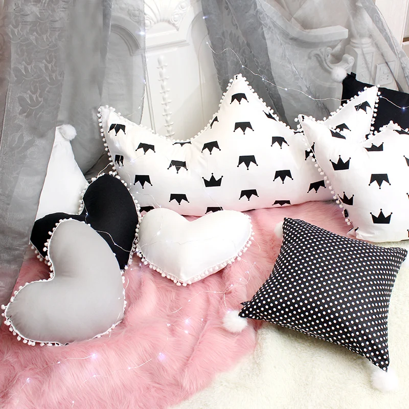 Специальные рекомендованные подушки Almofada, черный, белый цвет, хлопок, низкий ключ, роскошные подушки для декора гостиной, креативный тип, милая подушка