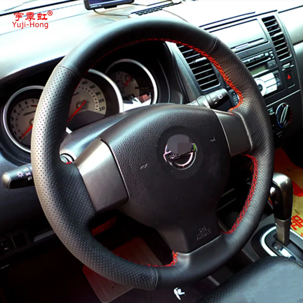 Чехол на руль Yuji Hong из искусственной кожи для NISSAN TIIDA 2007 2009 NOTE прошитый вручную