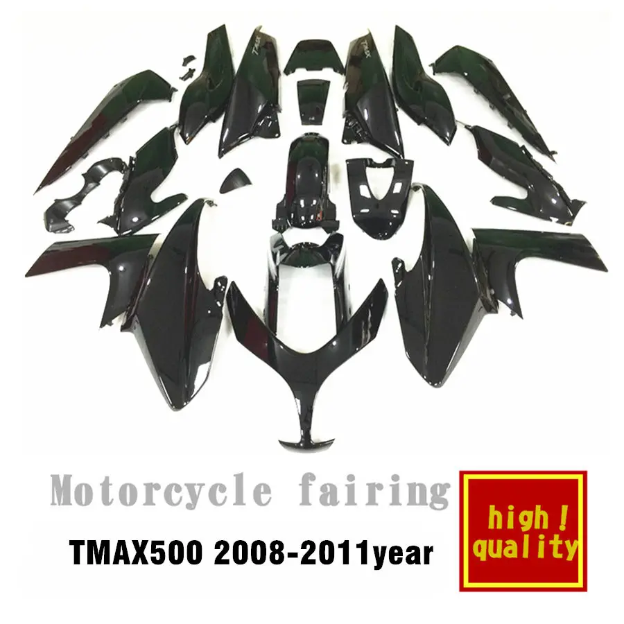 

free shipping for yamaha TMAX500 2008 2009 2011 Bright Black Aftermarket Motorcycle all black color Fairing (Injection Molding)