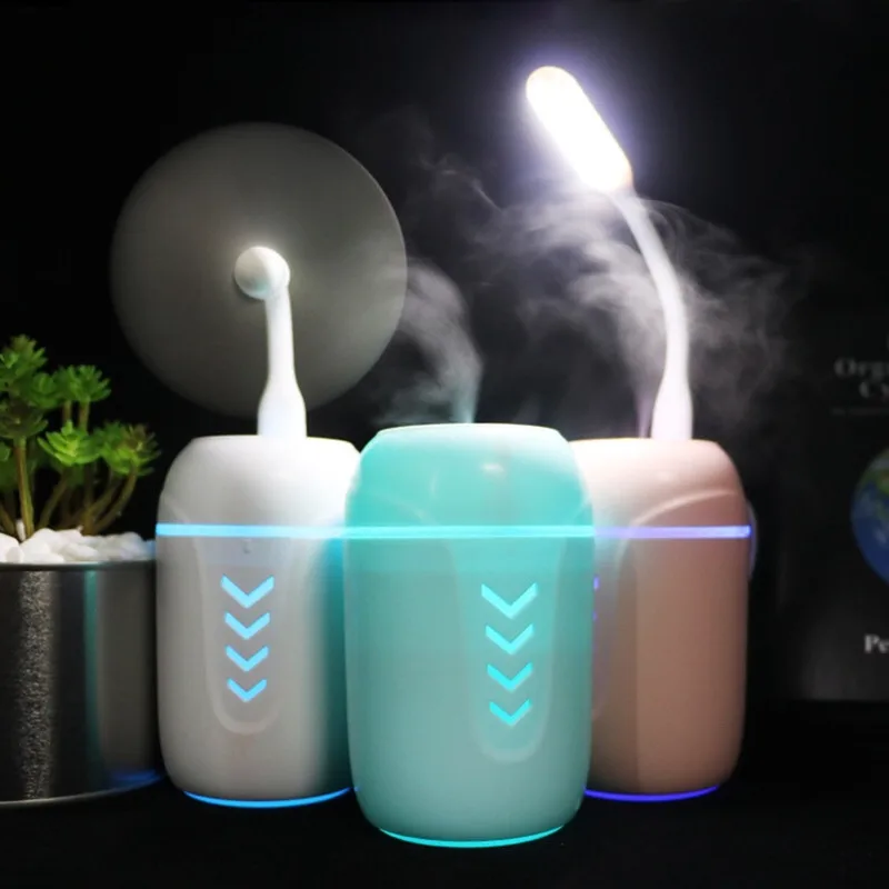 

Air Humidifier Mini Water Filler LED Night Lamp Mini Fan USB Portable Electricity Air-Care Clean Office Home Office Car Lights