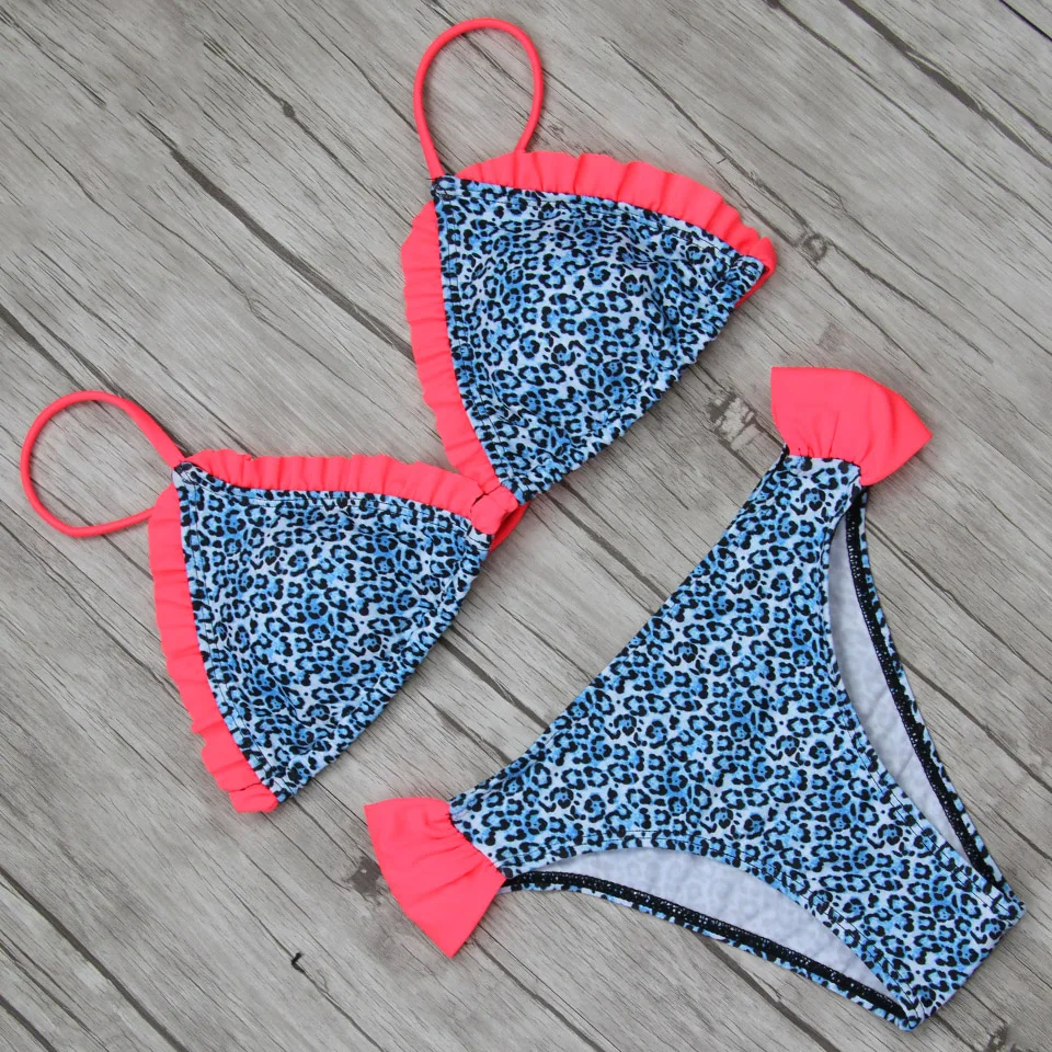 

2019 New Leopard Push Up Swimsuit Women Swimwear 2019 Bikini Set Padded Summer Hot Bathing Suit Beachwear Vintage Bikinis XL