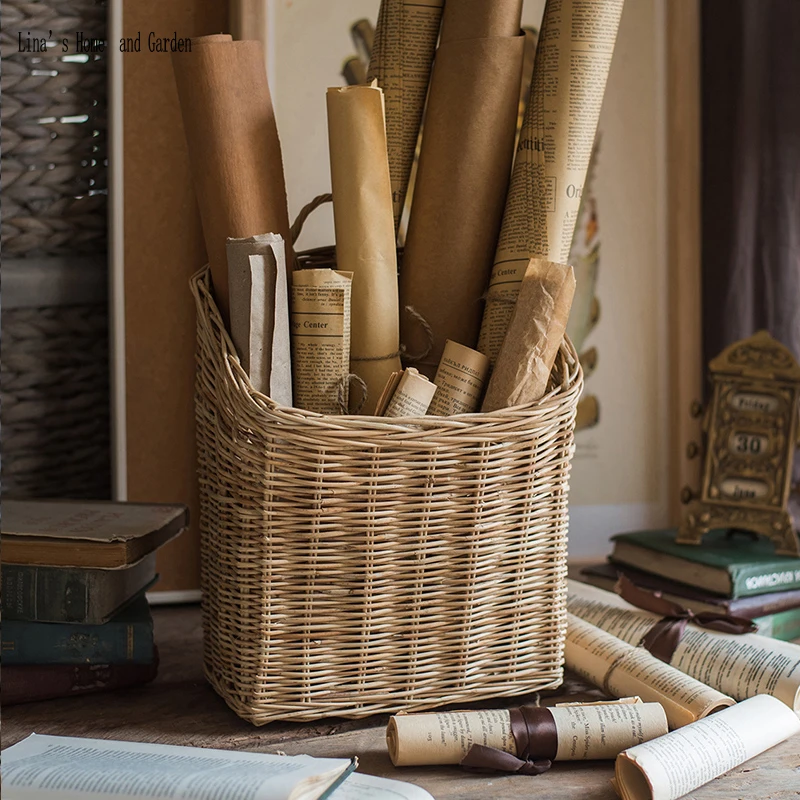 decorative nature finish handmade rattan Baskets (3)