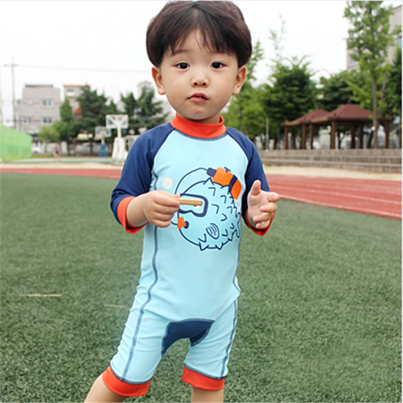 New Models 1 12 years Baby Boy Rash Guards one piece Swimwear fish